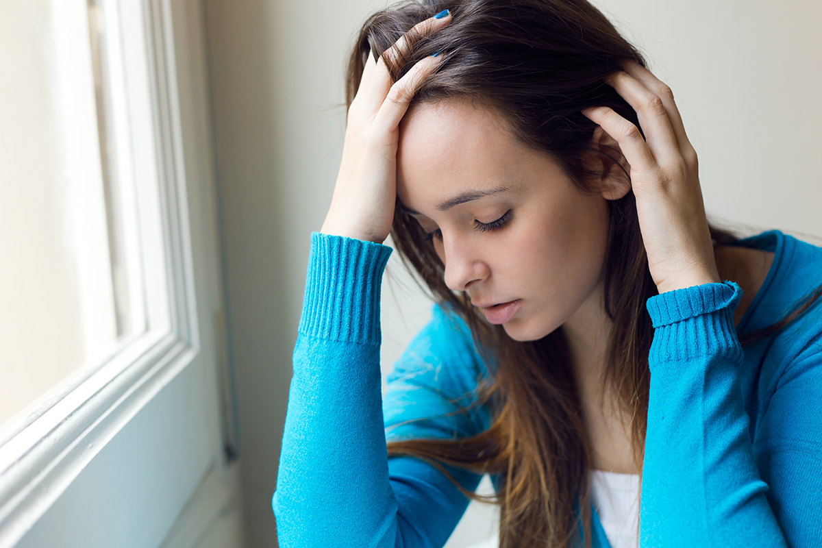 woman with headache