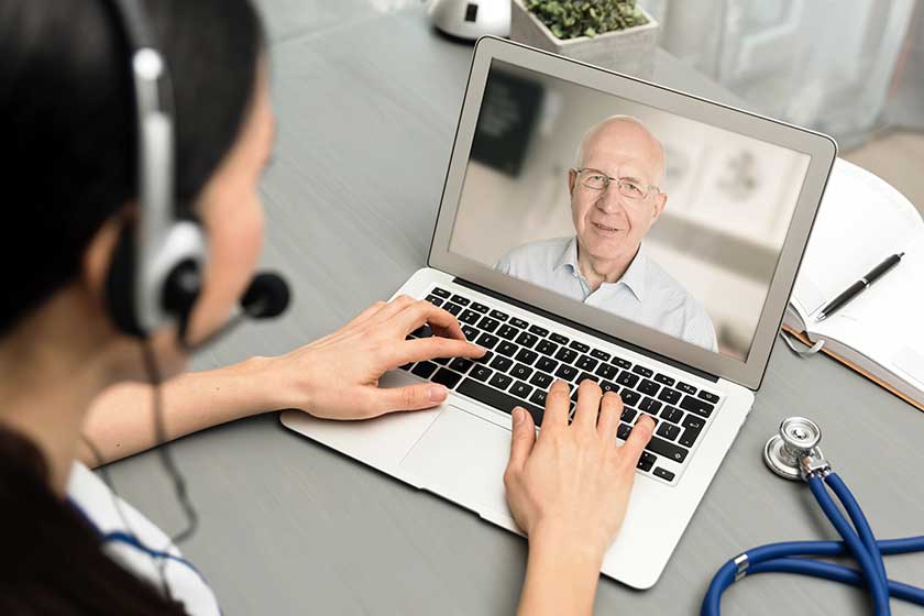 Doctor talking with a senior patient